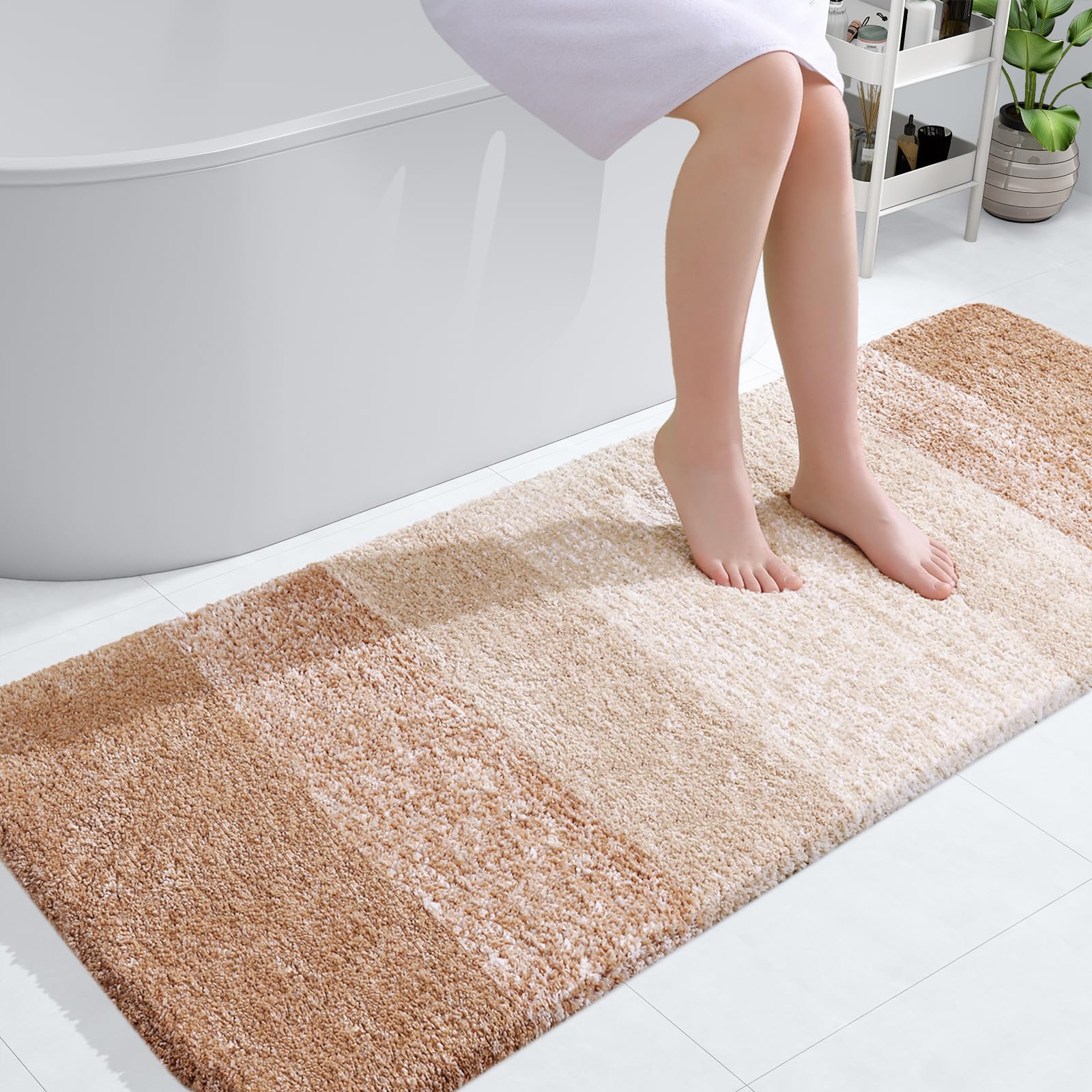 OLANLY Bathroom Rugs Mat 30x20, Extra Soft Absorbent Microfiber Bath Rugs, Rubber Backing, Quick Dry, Machine Washable Bath Mats for Bathroom Floor, Tub and Shower, Home Decor Accessories, Grey
