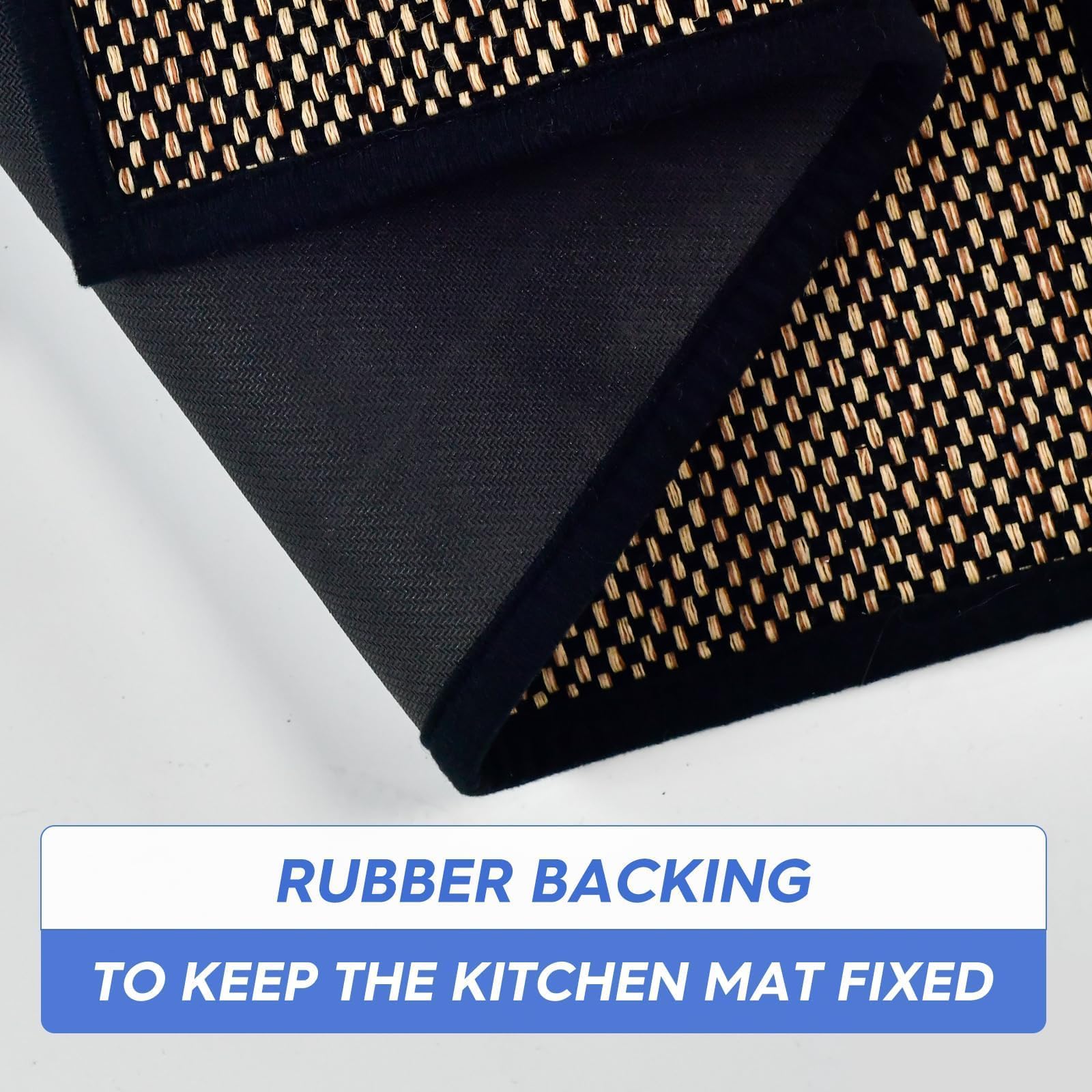 Artoid Mode Washable Non Slip Kitchen Rugs and Mats Set of 2, Rubber Backing Absorbent Kitchen Mats for Floor Front of Sink - 17x29 and 17x47 Inch