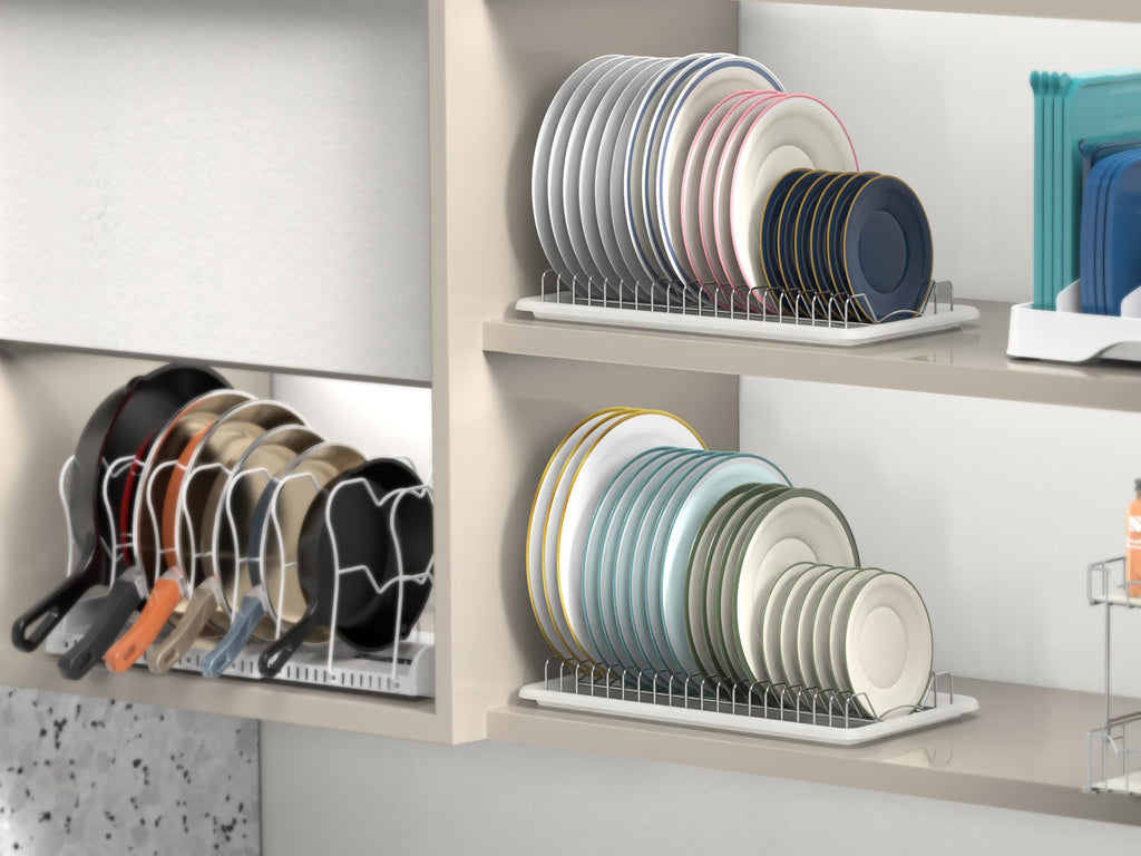 Simple Houseware Stainless Steel Plate Drying Rack with Drainboard, Chrome