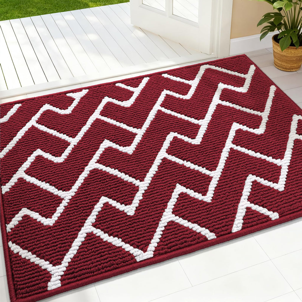 OLANLY Front Door Mat, Non-Slip Rubber Backing, Dirt Resistant and Absorbent, Washable, Easy to Clean Low-Profile Indoor Doormat for Back Door, Entryway, Inside Entrance, 32x20, Grey
