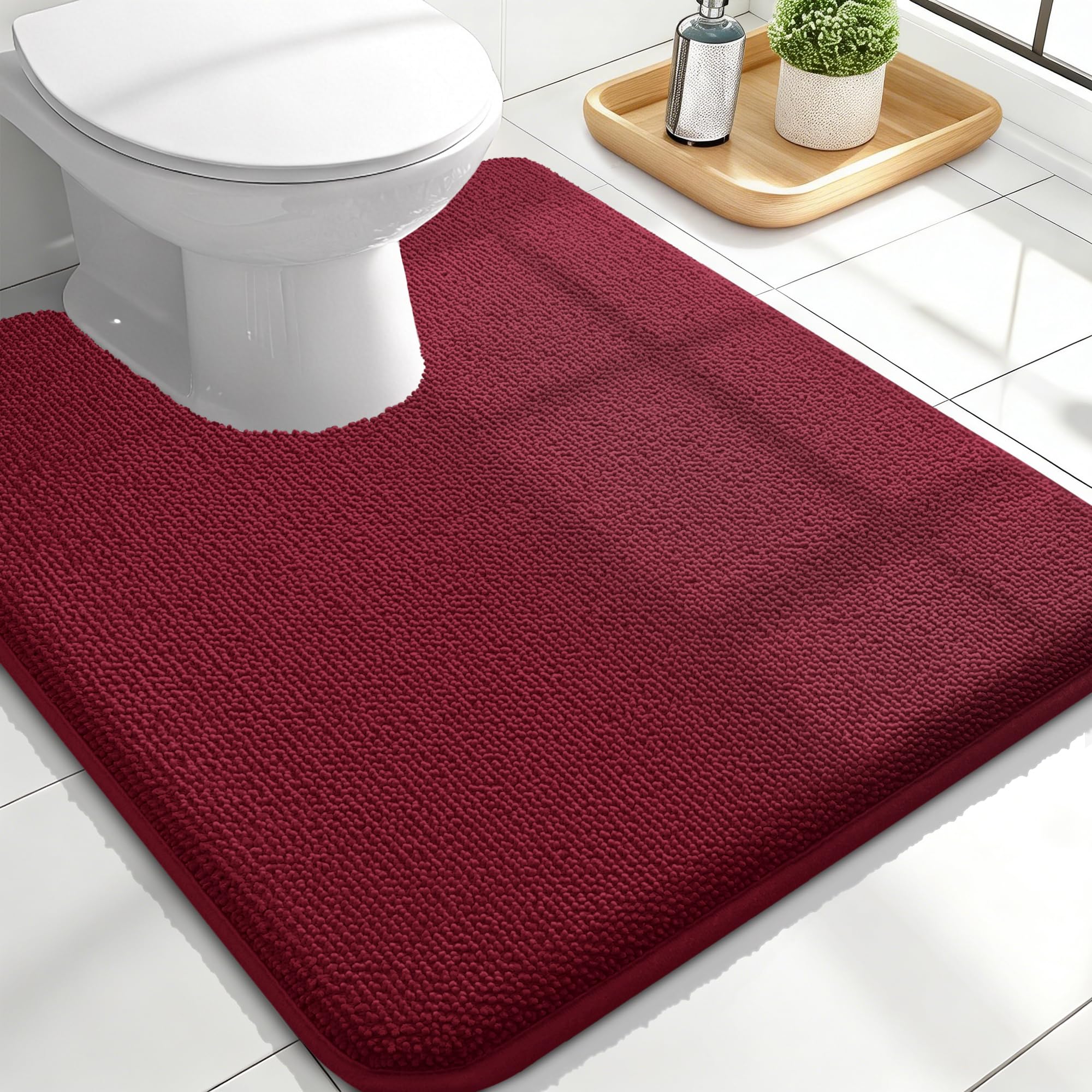 OLANLY Thick Memory Foam Bath Mat Rug 30x20, Extra Soft Absorbent Bathroom Rugs, Quick Dry Bath Mats, Non-Slip, Machine Washable Carpet for Bathroom, Tub and Shower, Home Decor Accessories, Grey