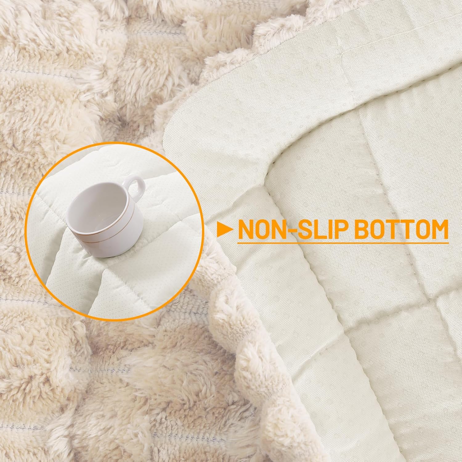 Smiry Couch Covers for Dogs Washable, Non Slip Fuzzy Pet Couch Covers for Sofa, Soft Thick Sofa Slipcovers Furniture Protector Pet Friendly (Cream, 27.6" x 59")