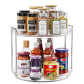 2 Pack 2 Tier Lazy Susan Turntable Organizer 9.25 inch, Rotating Spice Rack Organization for Cabinet, Bathroom, Pantry, Countertop, Kitchen, Vanity, Medicine Cabinet Organizer, Clear
