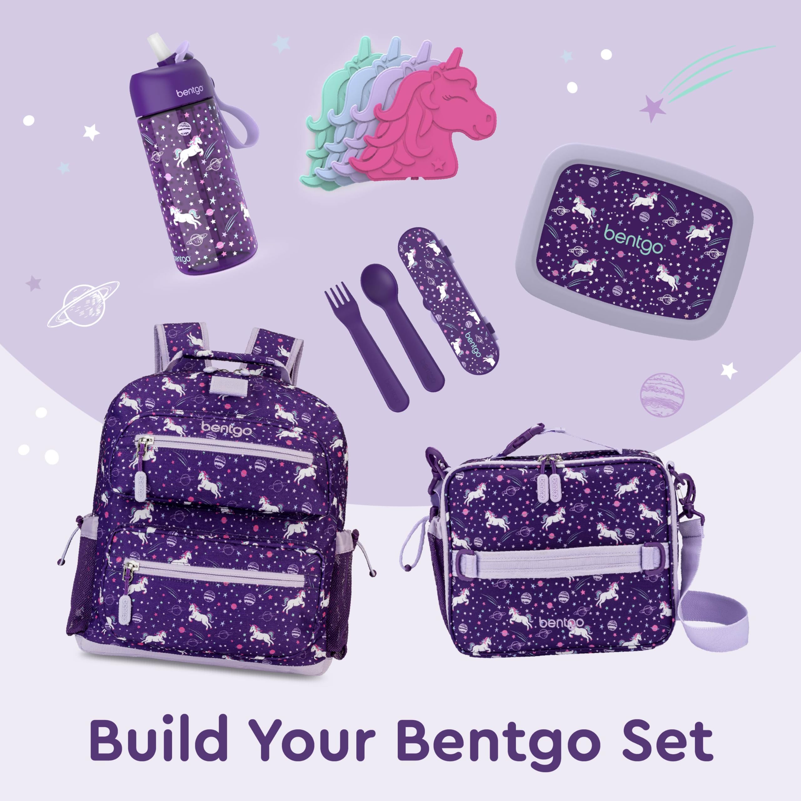 Bentgo Kids Lunch Bag - Durable, Double-Insulated Lunch Bag for Kids 3+; Holds Lunch Box, Water Bottle, & Snacks; Easy-Clean Water-Resistant Fabric & Multiple Zippered Pockets (Mermaid)