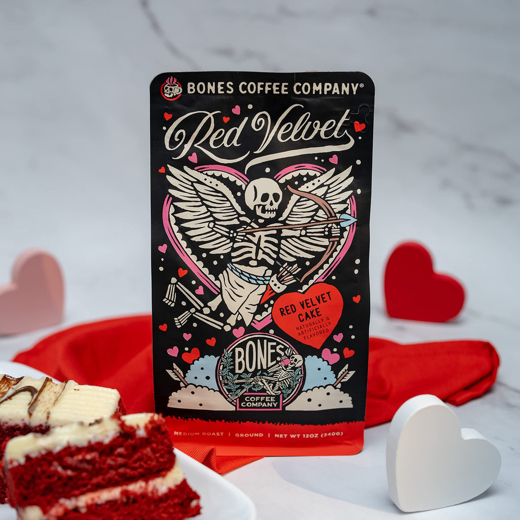 Bones Coffee Company Salty Siren, Sea Salted Caramel Chocolate Flavored Coffee, Medium Roast Low Acid Arabica Beans Compatible with Auto drip and French Press Coffee Maker, 12 Oz Whole Bean