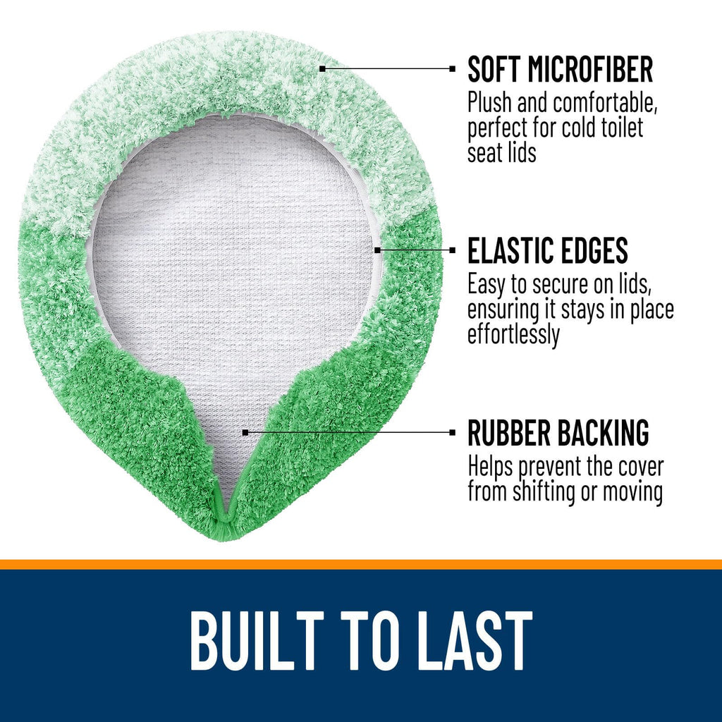 OLANLY Soft Microfiber Bathroom Toilet Lid Cover, Machine Washable Seat Covers, 17.5x15, Stays in Place Rubber Backing, Fits Most Round, Elongated and Oblong Lids, Accessories Decor, Gray