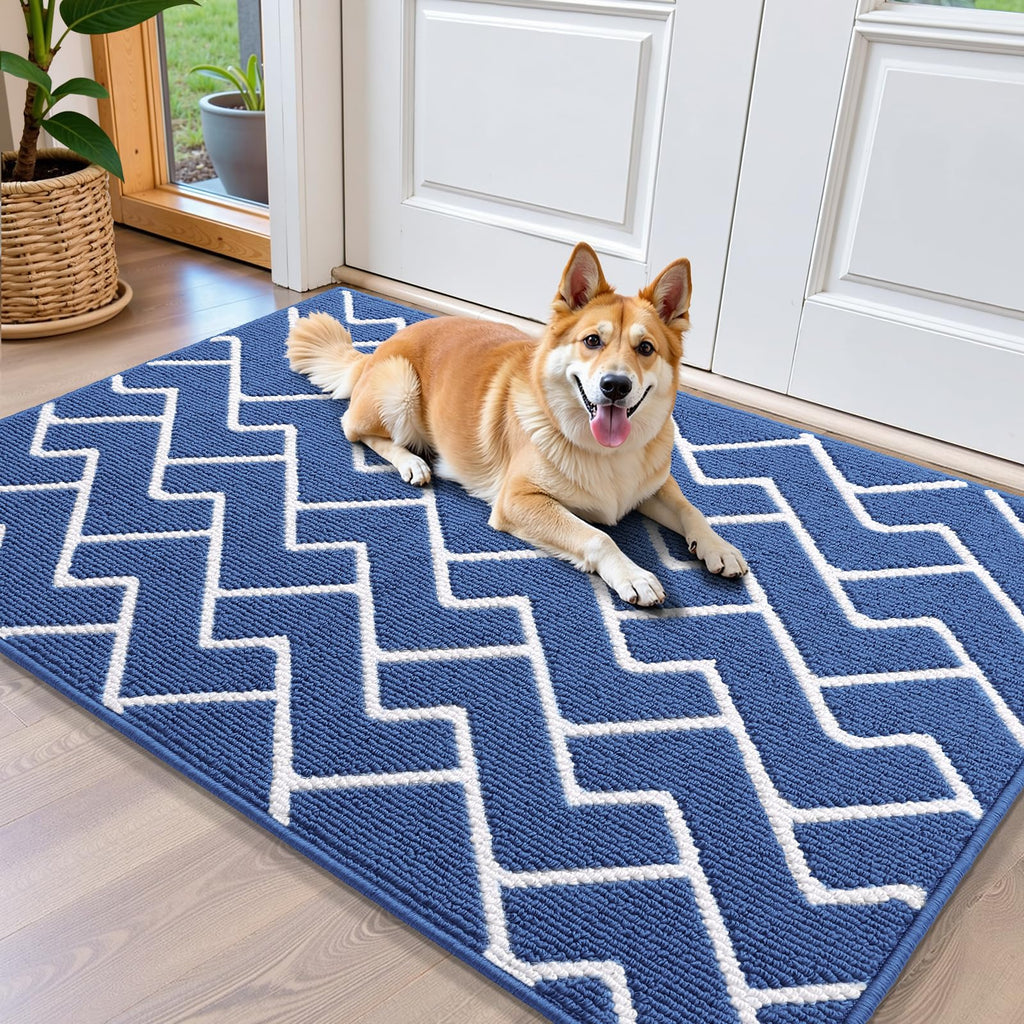 OLANLY Front Door Mat, Non-Slip Rubber Backing, Dirt Resistant and Absorbent, Washable, Easy to Clean Low-Profile Indoor Doormat for Back Door, Entryway, Inside Entrance, 32x20, Grey