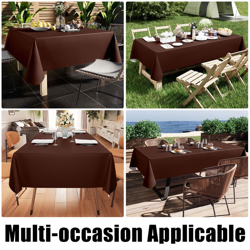 Smiry Rectangle Table Cloth 60x84 Inch, Waterproof Wipeable Vinyl Tablecloths Protector, Oil Spill Proof Plastic Table Cover for Dining, Picnic, Camping, Outdoor, Clear