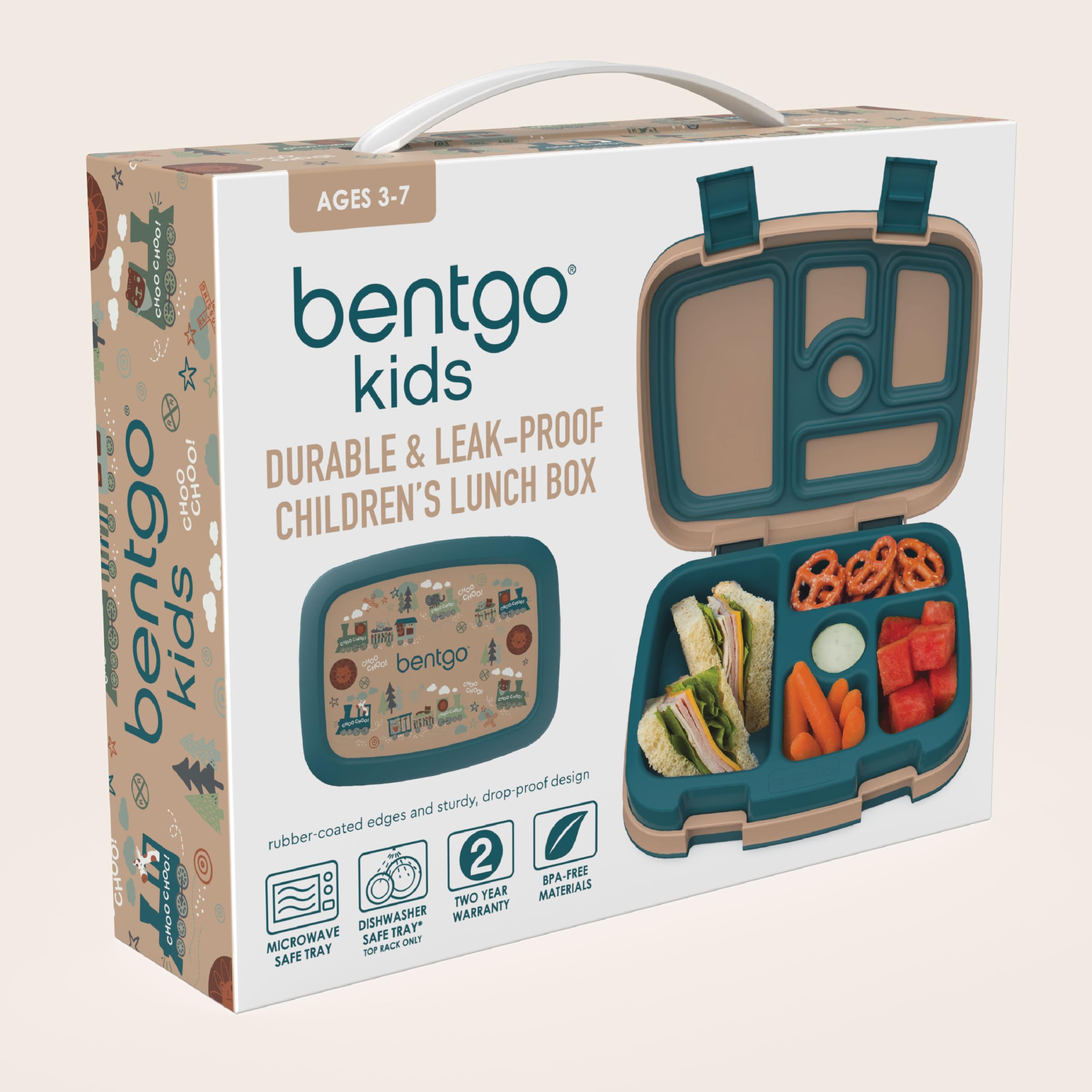 Bentgo Kids Prints Leak-Proof, 5-Compartment Bento-Style Kids Lunch Box - Ideal Portion Sizes for Ages 3-7, Durable, Drop-Proof, Dishwasher Safe, & PFAS & BPA-Free Materials (Unicorn)