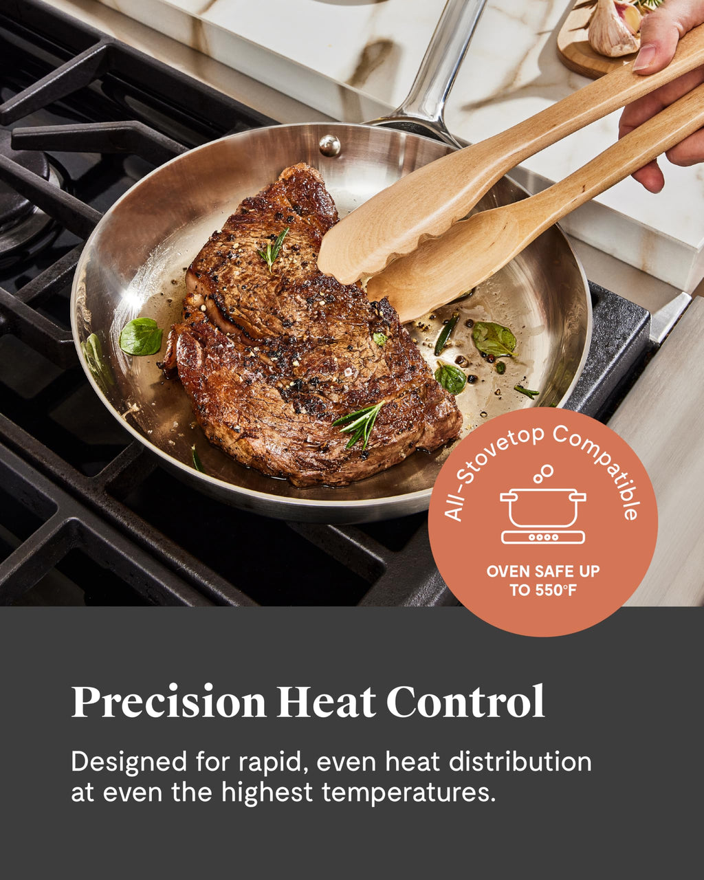 Caraway Stainless Steel Cookware Set – 12 Piece 5-Ply Stainless Steel Pots and Pans Set - Includes Fry, Sauce, Sauté Pan, Dutch Oven, and Space-Saving Storage - Non Toxic, PTFE & PFOA Free
