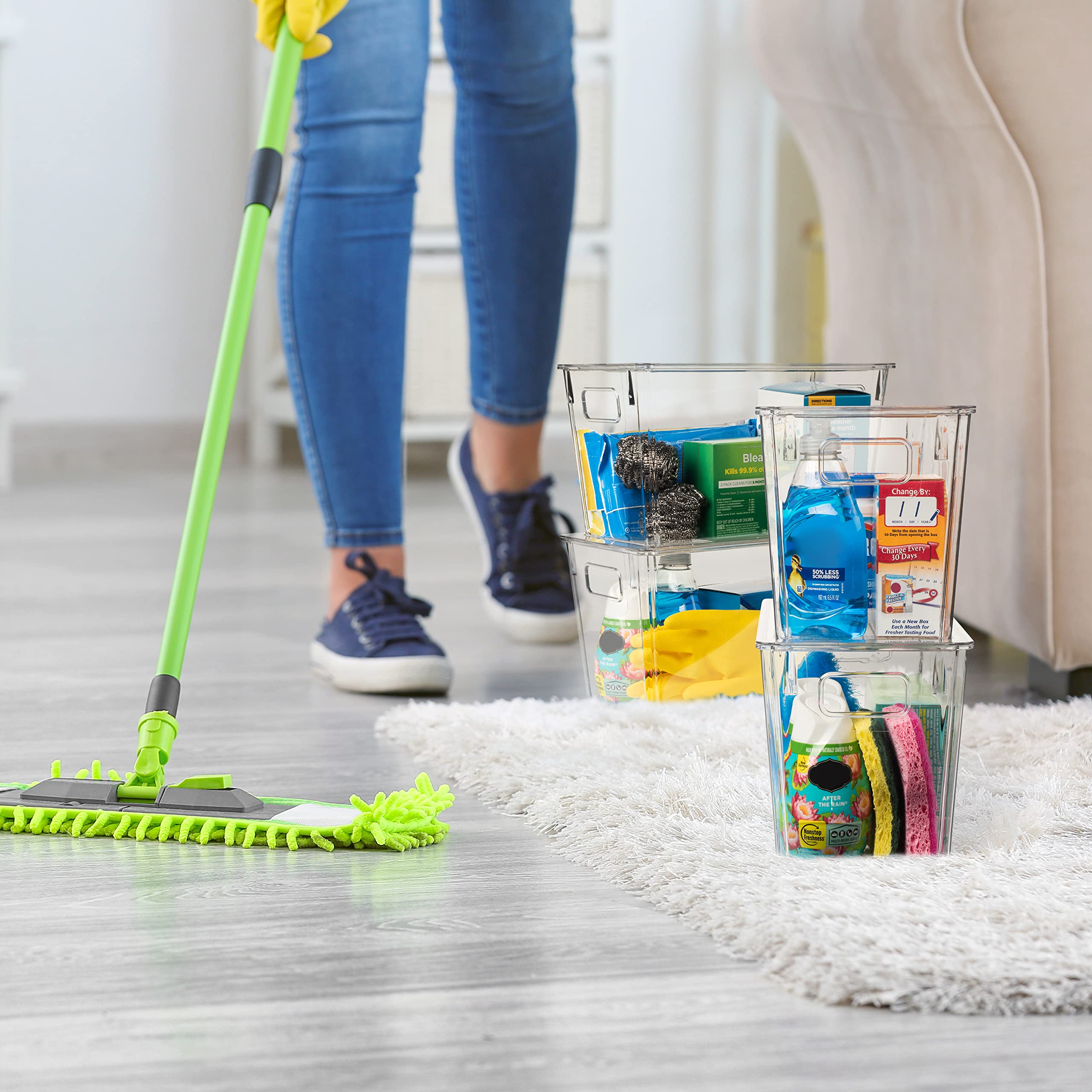ClearSpace Plastic Storage Bins with Lids XL – Perfect Kitchen Organization or Pantry Storage – Fridge/Cabinet Organizers