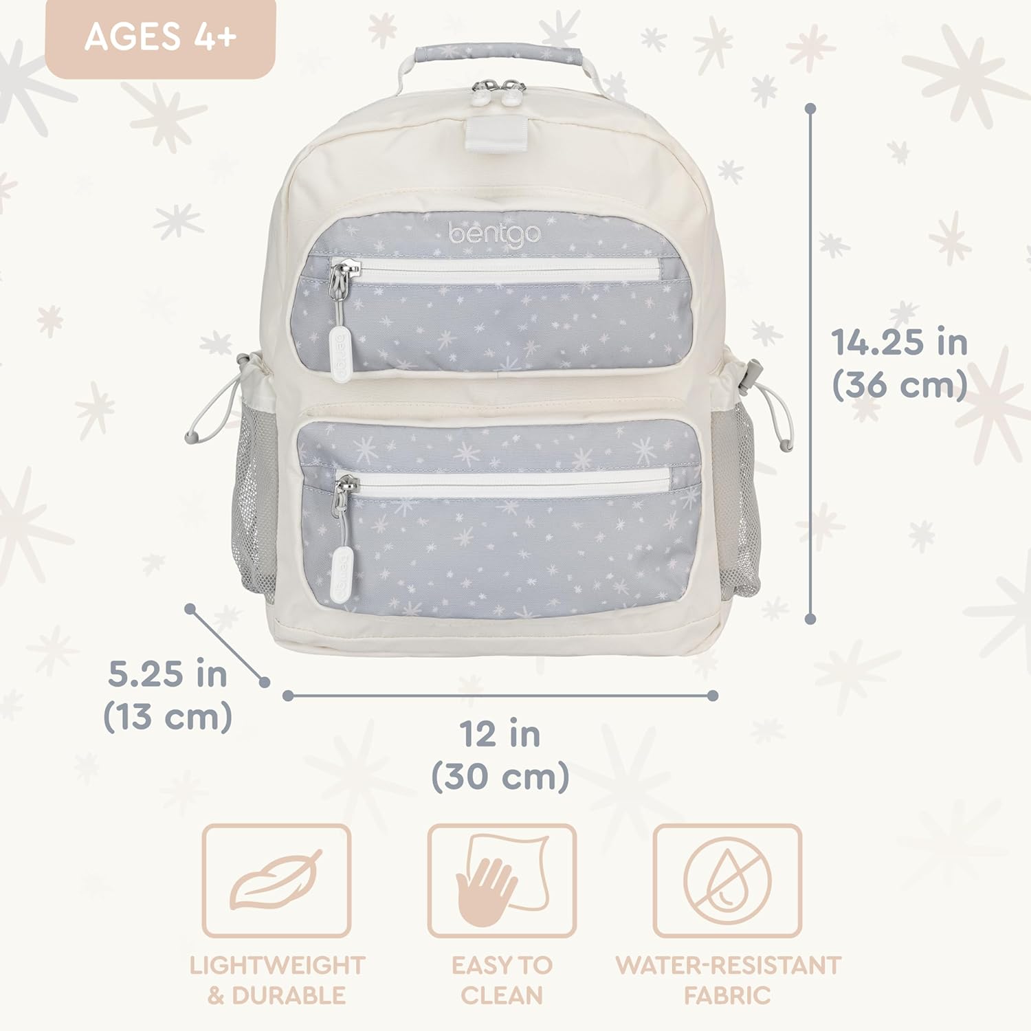 Bentgo® Kids 14” Backpack Set With Kids Prints Lunch Box (Starry Sprinkle)