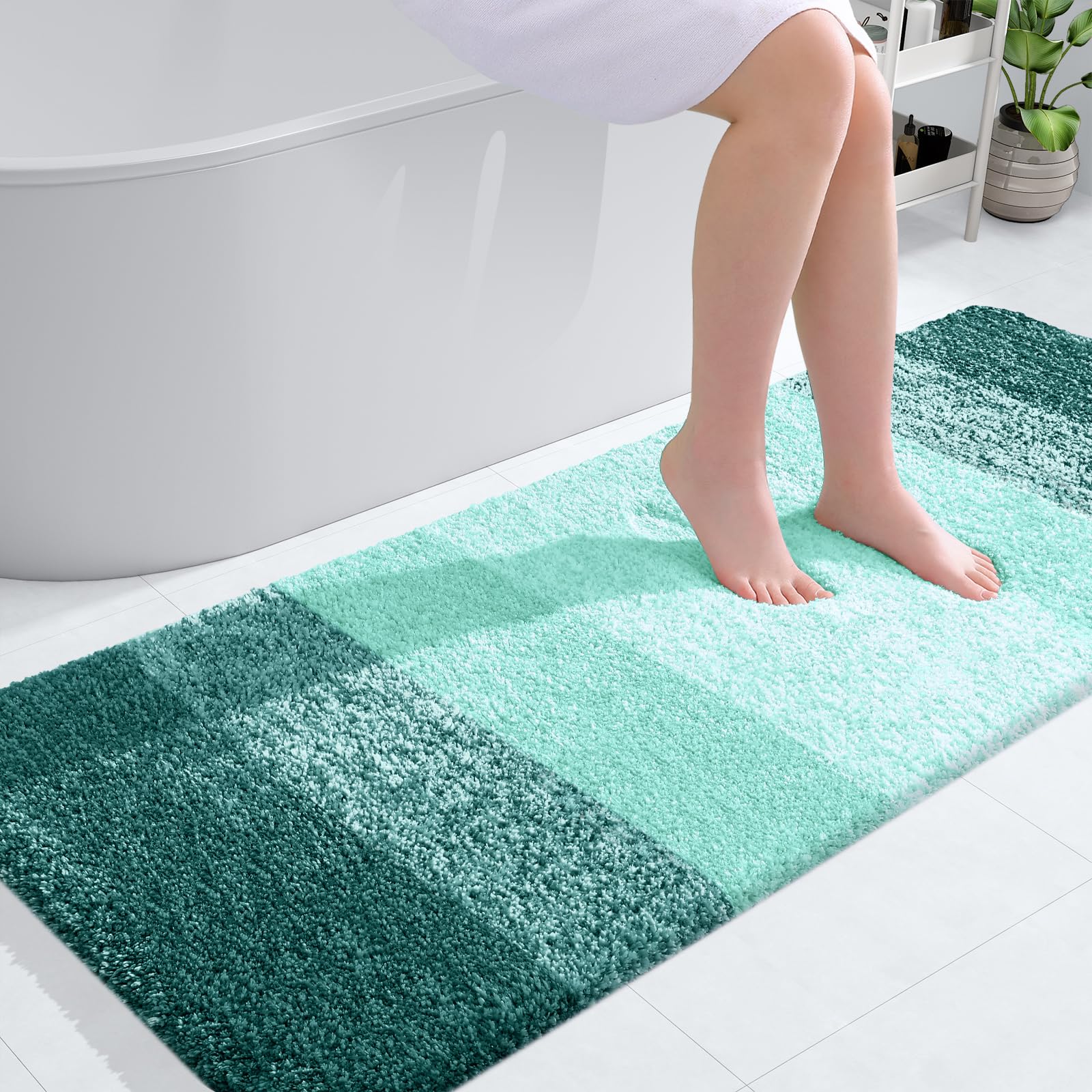 OLANLY Bathroom Rugs Mat 30x20, Extra Soft Absorbent Microfiber Bath Rugs, Rubber Backing, Quick Dry, Machine Washable Bath Mats for Bathroom Floor, Tub and Shower, Home Decor Accessories, Grey