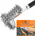 18" Bristle Free Grill Brush Barbecue Triple Scrubbers Cleaning Brush for Gas or Charcoal Grills,Compatible with Stainless Steel/Cast Iron/Porcelain Grill Grates