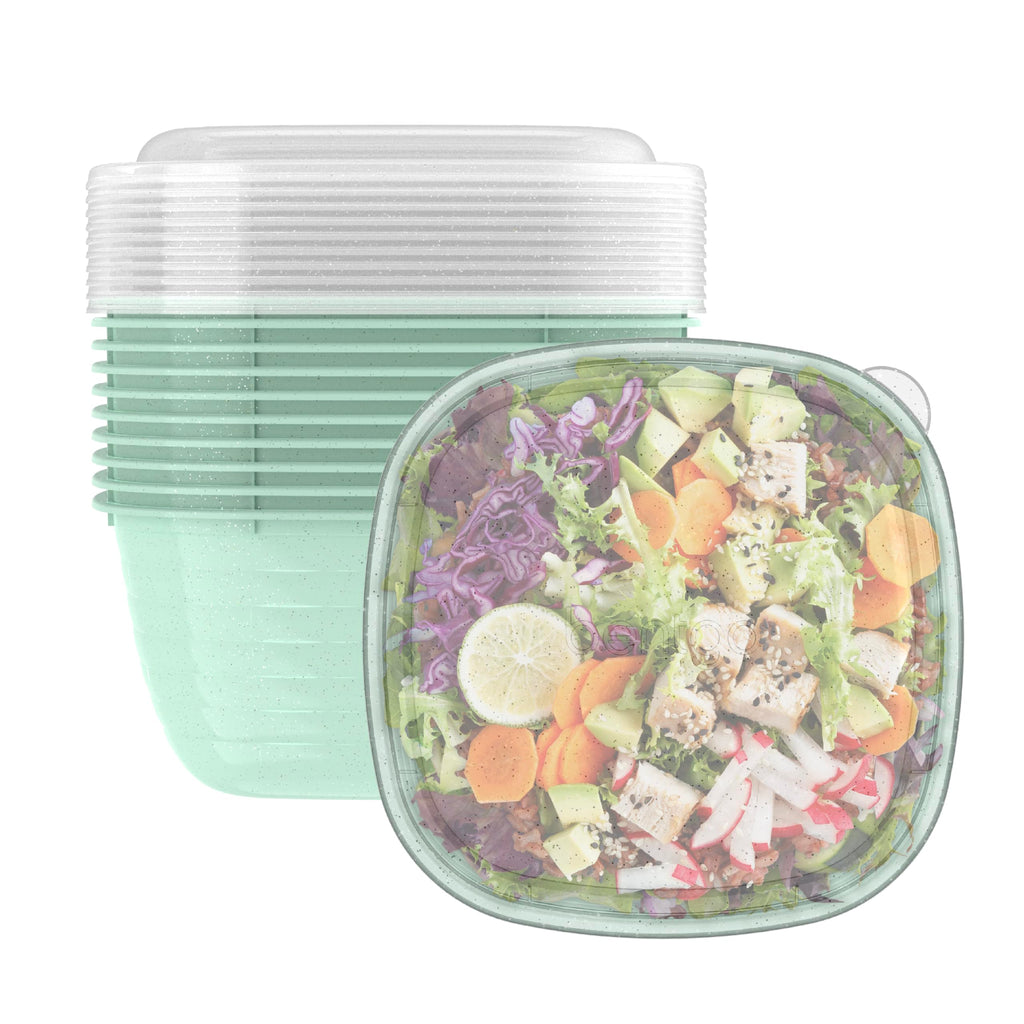 Bentgo Prep - 1-Compartment Bowls with Custom Fit Lids - Reusable, Microwaveable, Durable, PFAS & BPA-Free, Freezer and Dishwasher Safe Meal Prep Food Storage - 10 Bowls & 10 Lids (Graphite)