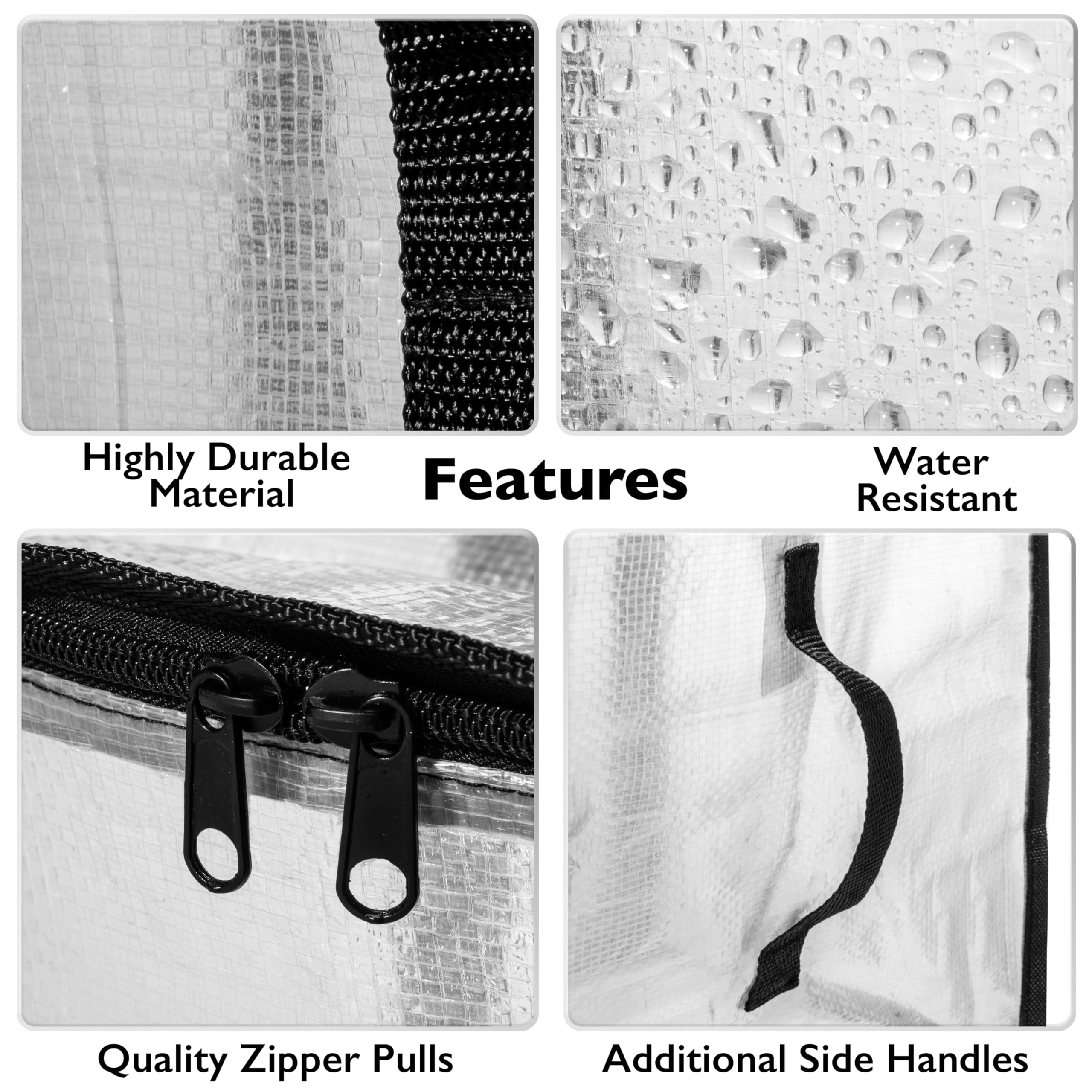 ClearSpace Oversized Moving Bags or Storage Bag – Large Moving Boxes with Backpack Straps, Zippers & Handles – Heavy-Duty Packing Bags for Moving, College Dorm, Christmas Decorations, 6 Pack