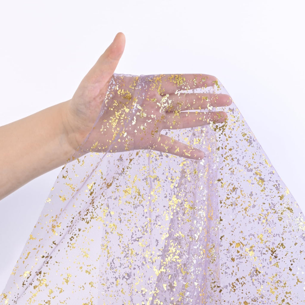 Artoid Mode Beige Gold Gauze Table Runner 120 Inch 10FT, Glitter Metallic Foil Sheer Dining Wedding Anniversary Holiday Birthday Table Decor for Home Party