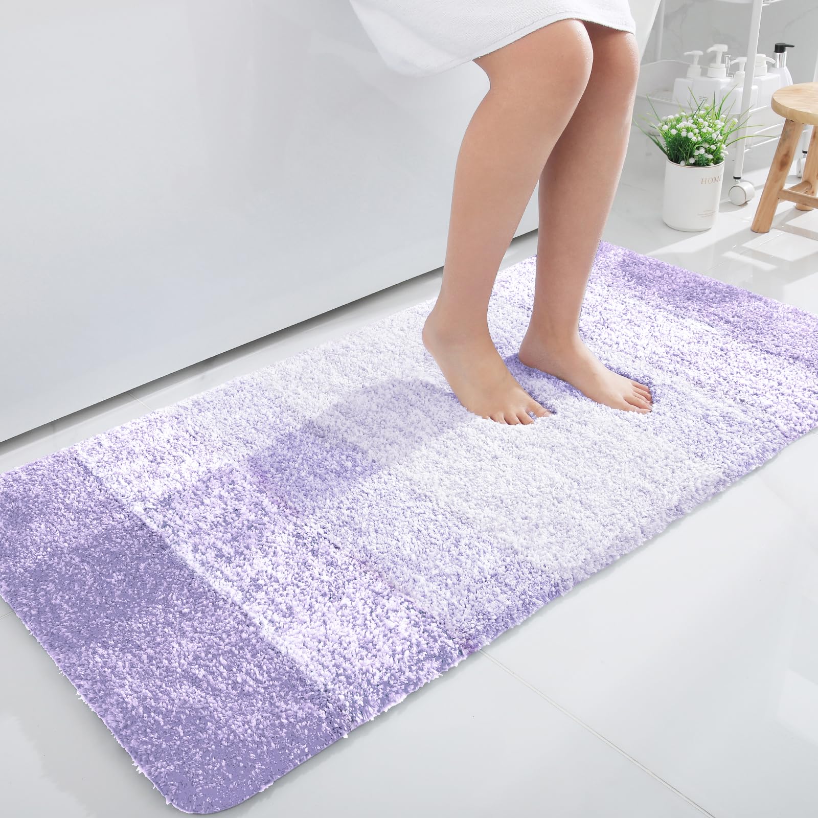 OLANLY Bathroom Rugs Mat 30x20, Extra Soft Absorbent Microfiber Bath Rugs, Rubber Backing, Quick Dry, Machine Washable Bath Mats for Bathroom Floor, Tub and Shower, Home Decor Accessories, Grey