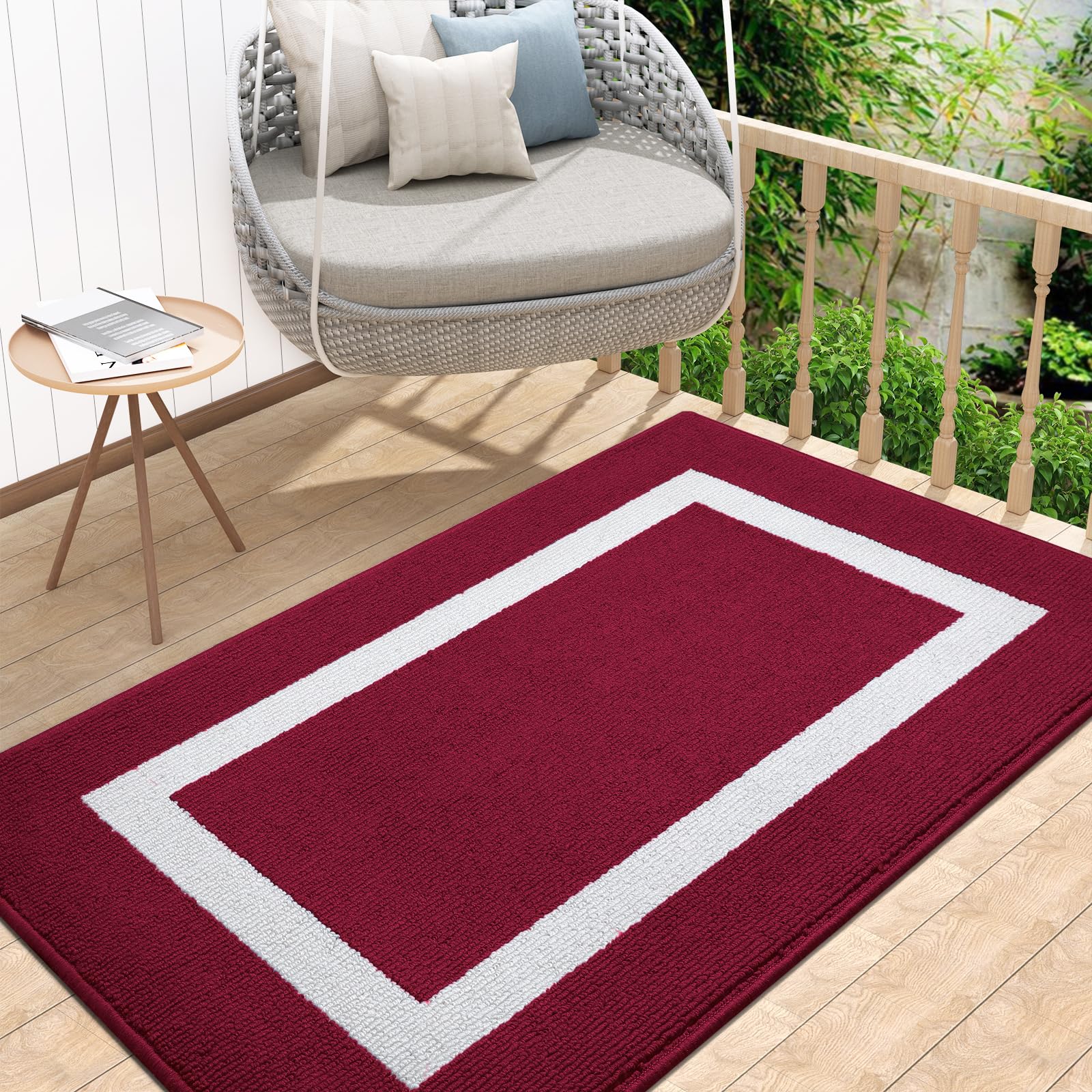 OLANLY Indoor Door Mat, 32x20, Non-Slip Absorbent Resist Dirt Entrance Mat, Washable Low-Profile Inside Entry Doormats for Entryway, Grey