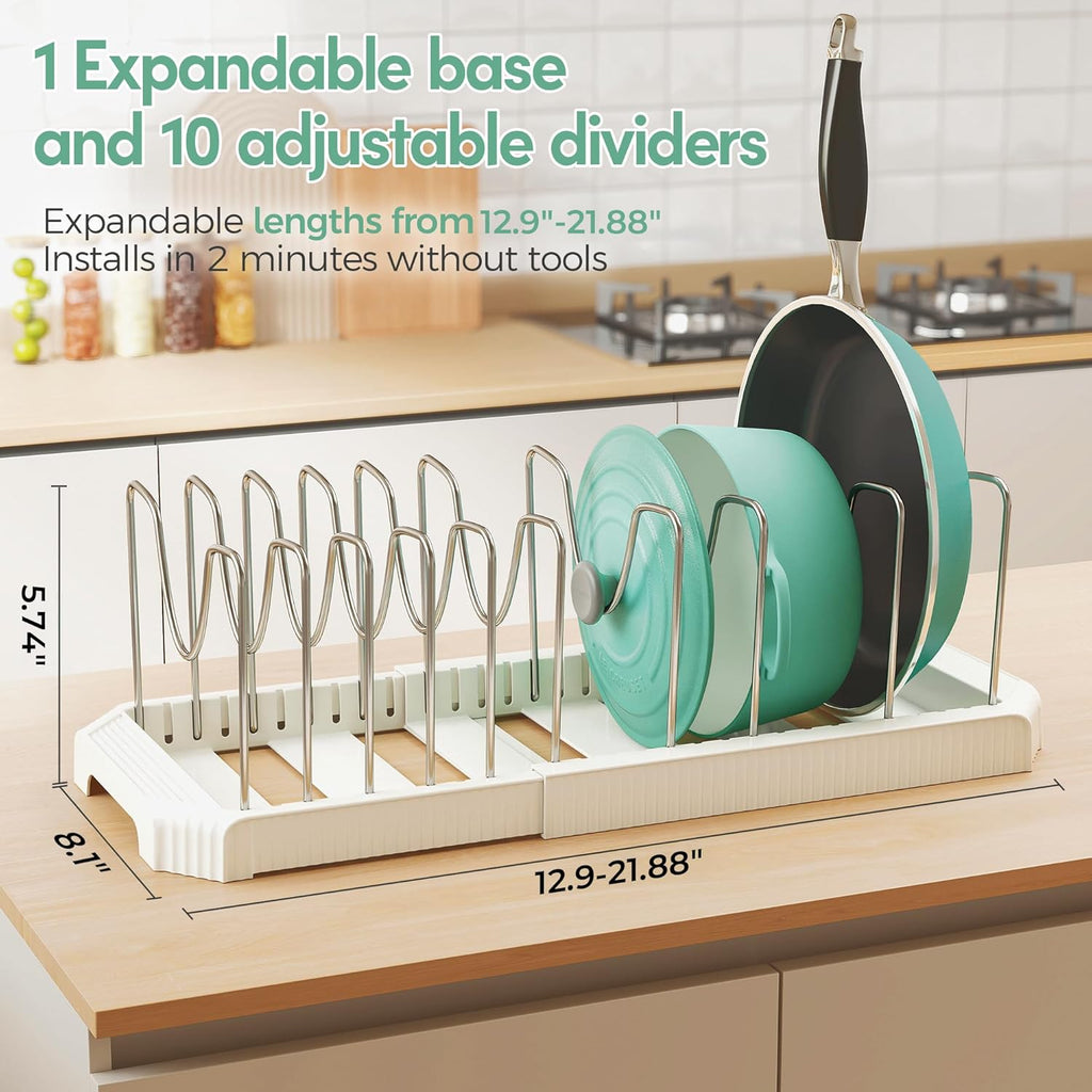 ORDORA Pots and Pans Organizer for under Cabinet, Pan Pot Organizers inside Cabinet