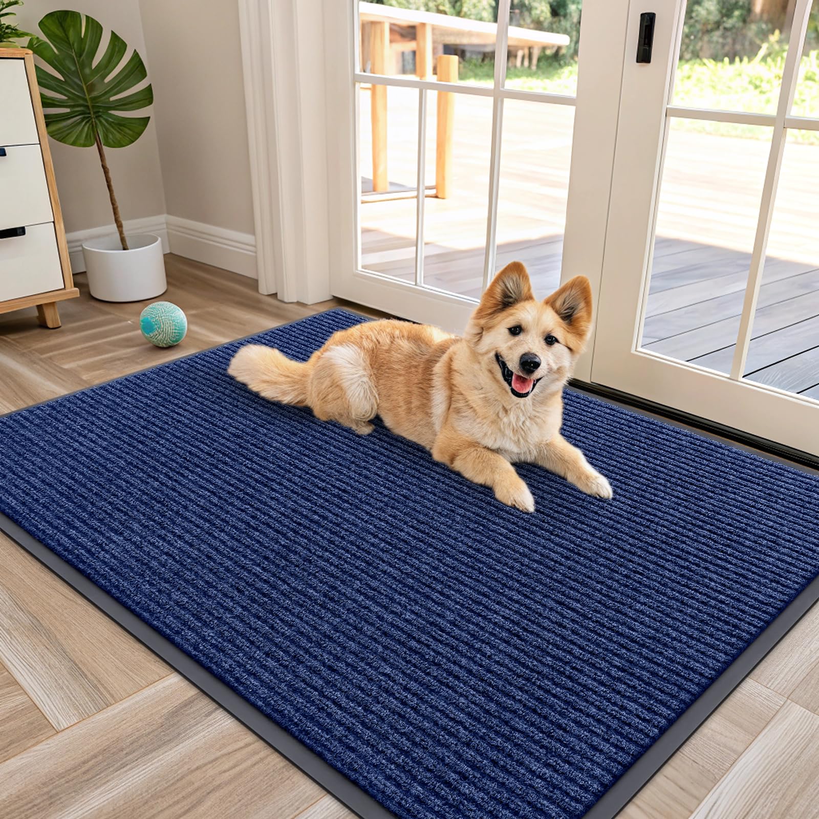 OLANLY Front Door Mat Indoor Outdoor Entrance, Waterproof Heavy Duty Doormat, Fade Resistant, Low Profile, Easy Clean Patio Porch Welcome Floor Mats for Entry, 29.5x17, Grey