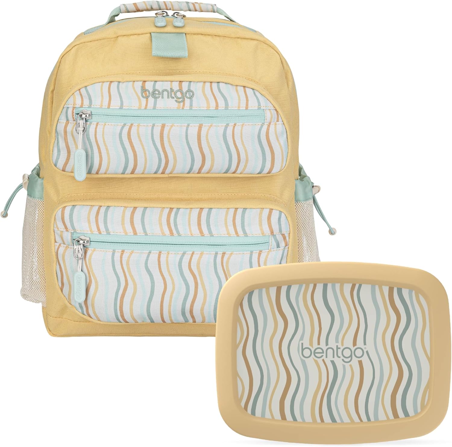 Bentgo® Kids 14” Backpack Set With Kids Prints Lunch Box (Wavy)