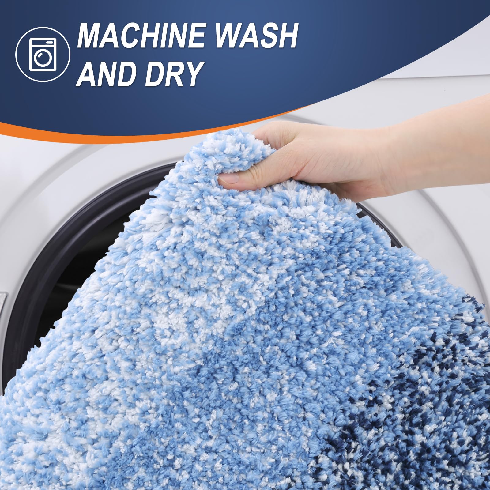 OLANLY Bathroom Rugs Sets 3 Piece, Soft Microfiber Absorbent Bath Mat, U-Shaped Contour Toilet Mat and Toilet Lid Cover, Quick Dry, Machine Washable, Toilet Cover and Rug Set for Bathroom, Grey