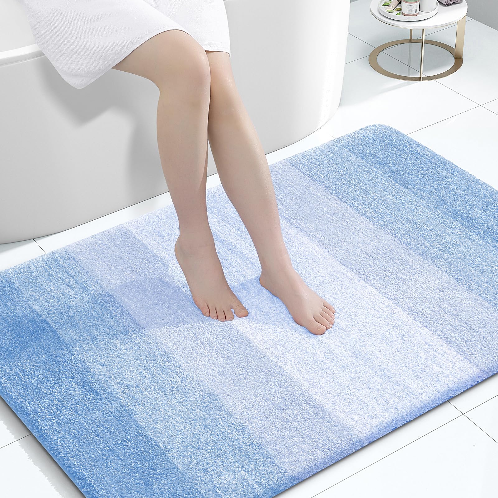 OLANLY Bathroom Rugs Mat 30x20, Extra Soft Absorbent Microfiber Bath Rugs, Rubber Backing, Quick Dry, Machine Washable Bath Mats for Bathroom Floor, Tub and Shower, Home Decor Accessories, Grey