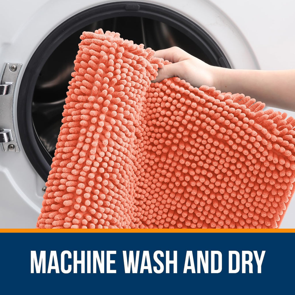 OLANLY Bathroom Rugs Sets 3 Piece, Soft Absorbent Chenille Bath Mats and U-Shaped Contour Toilet Rug, Quick Dry, Home Decor Accessories, Bath Mat Set for Bathroom (30"x20"+24"x16"+24"x20", Grey)