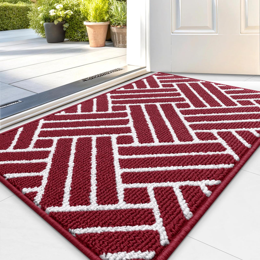 OLANLY Indoor Door Mat, 32x20 Inch, Dirt Resistant and Absorbent, Non-Slip Rubber Backing Floor Mats, Easy Clean Low-Profile Doormat for Entryway, Front Door, and Inside Entrance, Grey