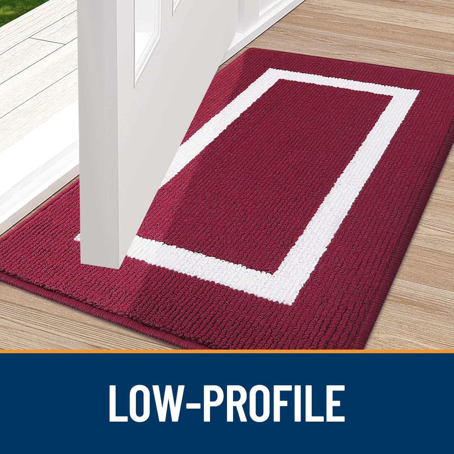OLANLY Indoor Door Mat, 32x20, Non-Slip Absorbent Resist Dirt Entrance Mat, Washable Low-Profile Inside Entry Doormats for Entryway, Grey