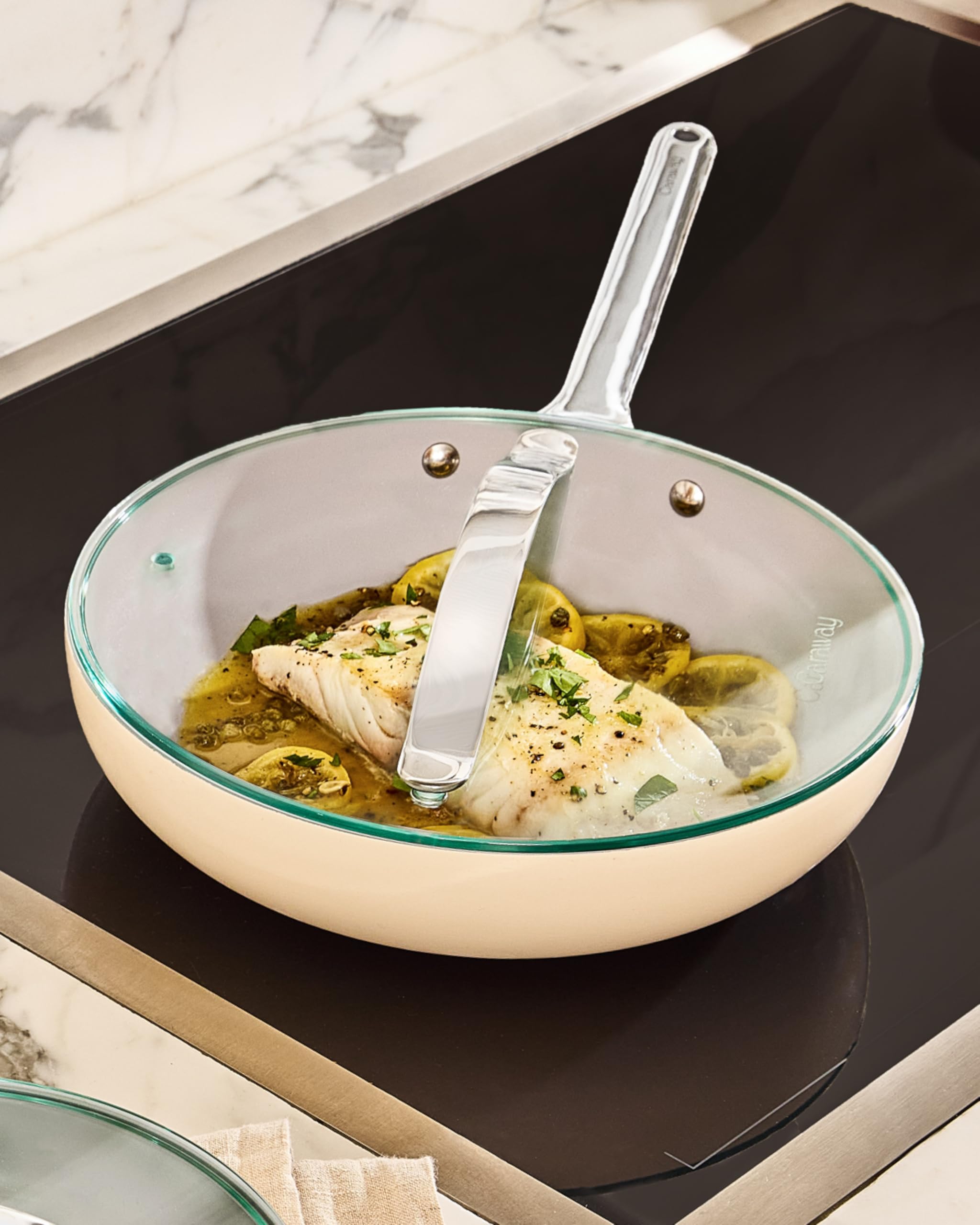 Caraway 10.5" Glass Lid for Pots and Pans - Made With Tempered Glass - Sized to Fit Caraway Ceramic-Coated & Stainless Steel Cookware
