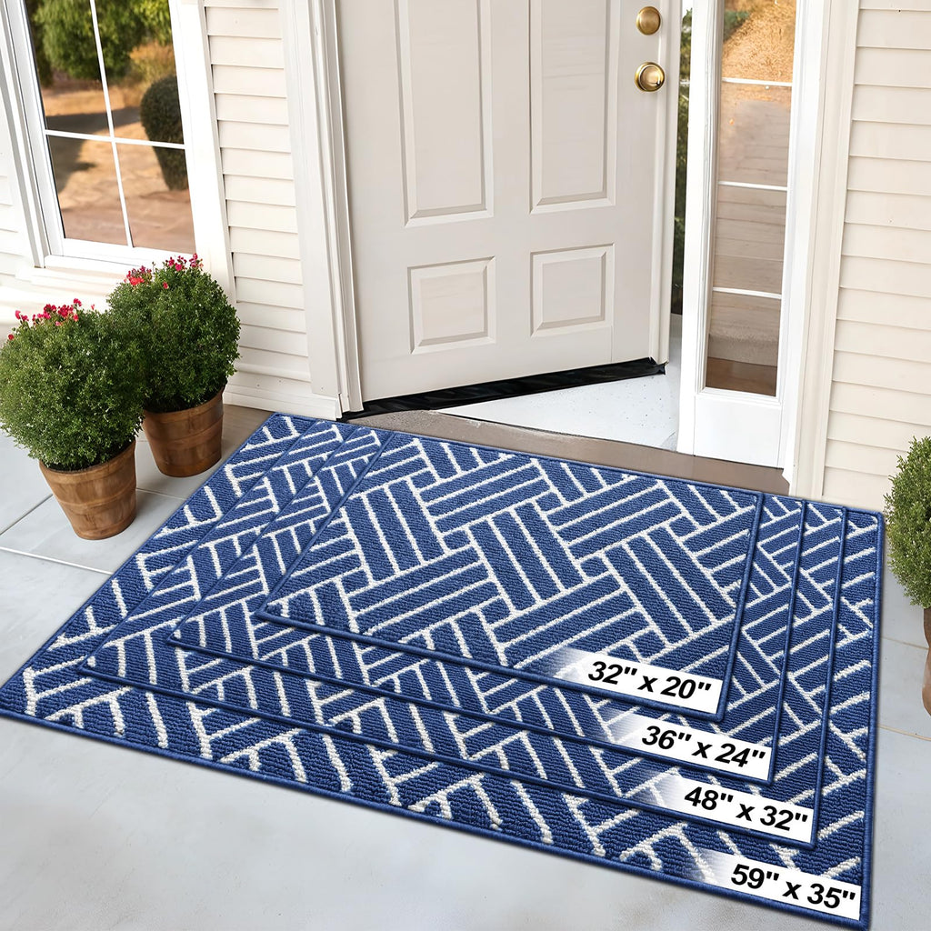 OLANLY Indoor Door Mat, 32x20 Inch, Dirt Resistant and Absorbent, Non-Slip Rubber Backing Floor Mats, Easy Clean Low-Profile Doormat for Entryway, Front Door, and Inside Entrance, Grey