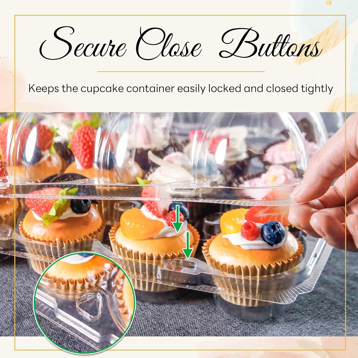 12 Count Cupcake Containers 12 Pack Cupcake Holders with Detachable Tall Dome Lids Clear Plastic Stackable Cupcake Boxes for 144 Cupcakes, BPA Free, Standard Size