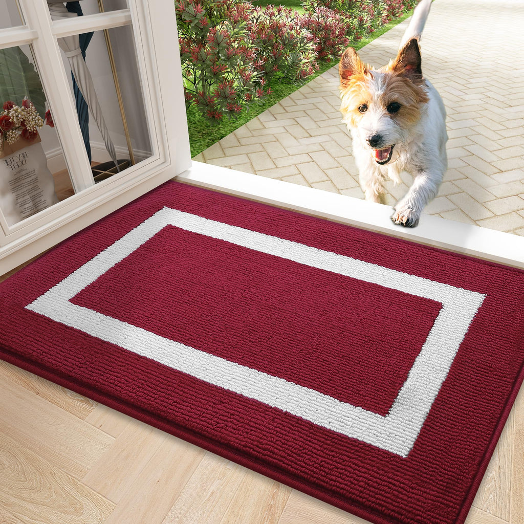 OLANLY Indoor Door Mat, 32x20, Non-Slip Absorbent Resist Dirt Entrance Mat, Washable Low-Profile Inside Entry Doormats for Entryway, Grey