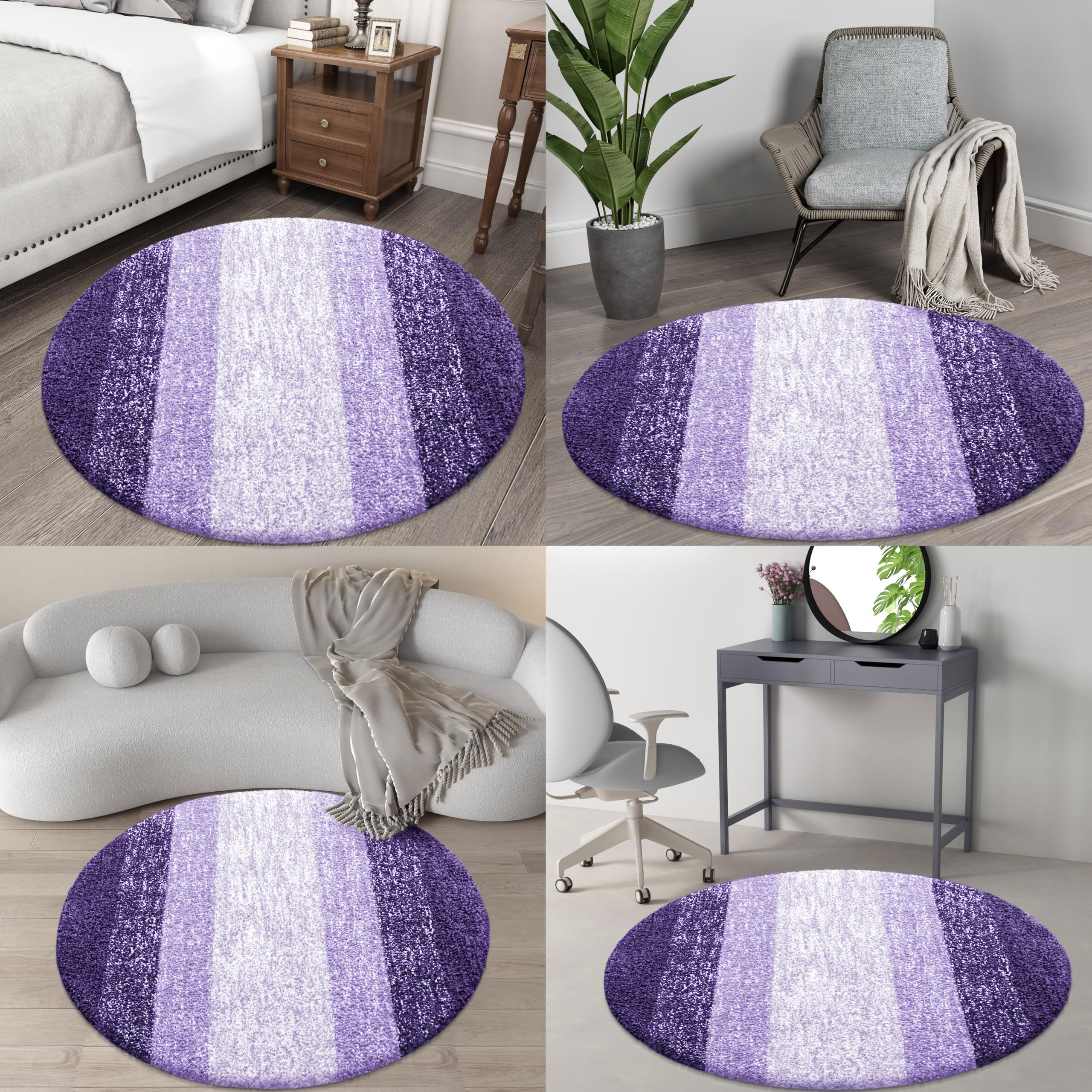OLANLY 30-inch Round Bathroom Rugs, Extra Soft and Absorbent Microfiber Bath Rugs, Quick Dry Machine Washable Bath Mats for Bathroom Floor, Tub and Shower, Home Decor Accessories, Grey