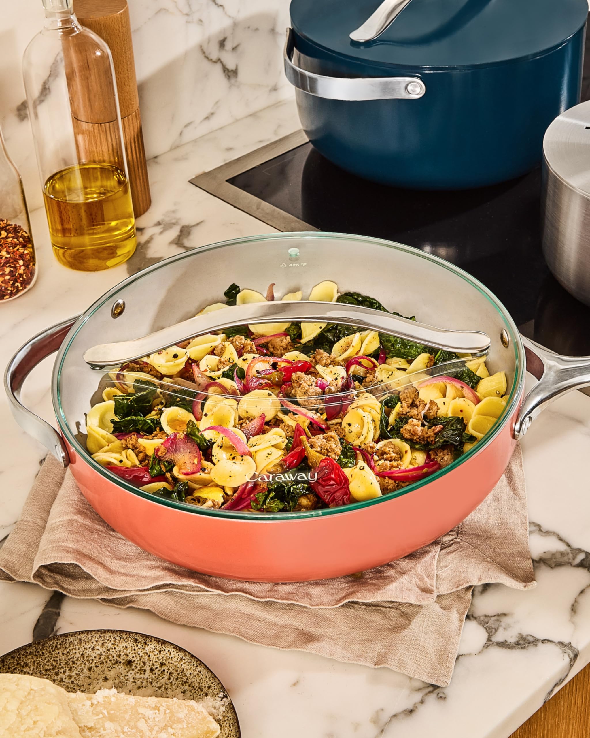 Caraway 10.5" Glass Lid for Pots and Pans - Made With Tempered Glass - Sized to Fit Caraway Ceramic-Coated & Stainless Steel Cookware