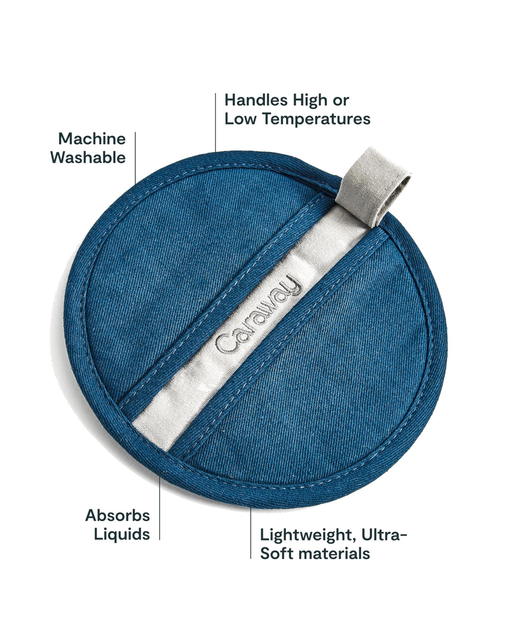 Caraway Pot Holders - 100% Organic Cotton Pot Holder - Double-Layer Stain Resistant Stitching - Resists High Heat & Low Cold Temperatures - Machine Washable - Cream
