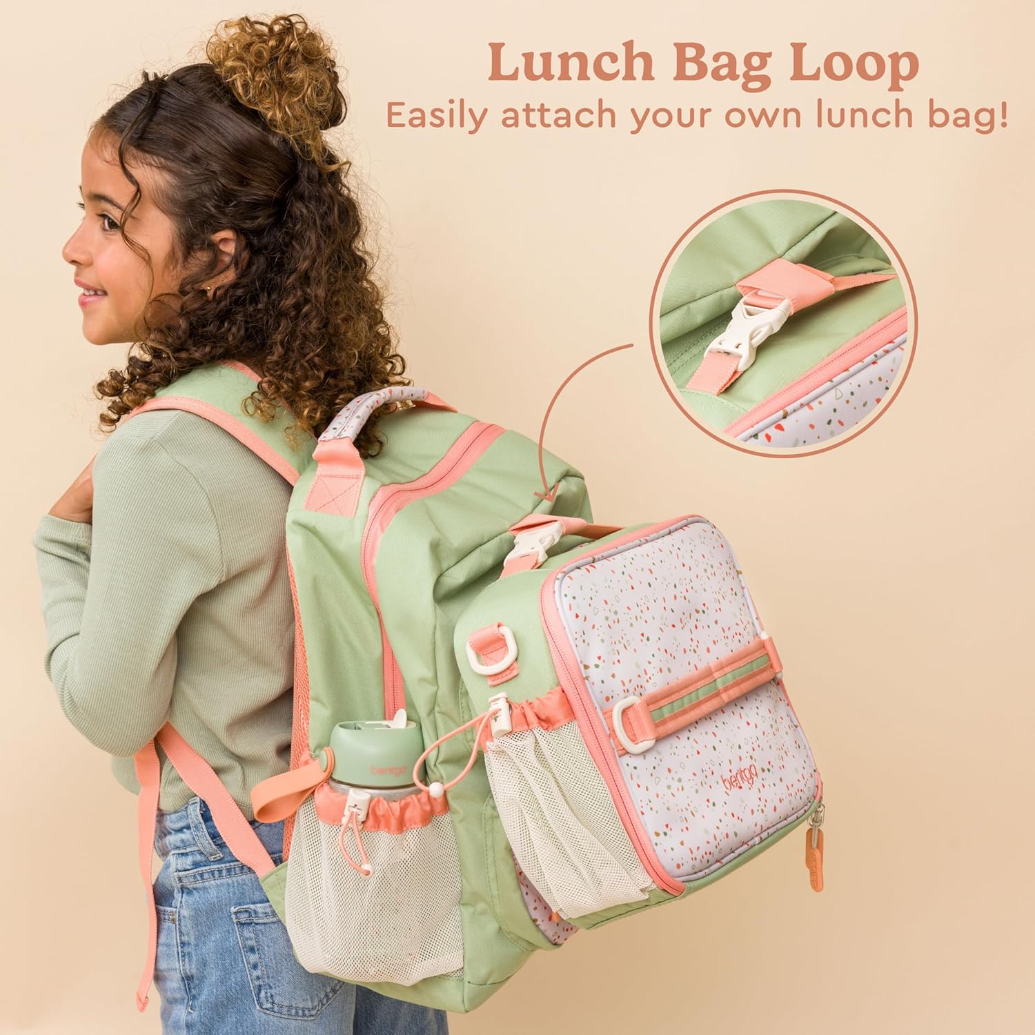 Bentgo® Kids 14” Backpack Set With Kids Prints Lunch Box (Geo Speckle)
