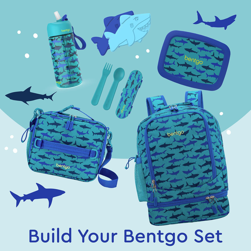 Bentgo Kids 2-in-1 Backpack & Insulated Lunch Bag - Durable 16” Backpack & Lunch Container in Unique Prints for School & Travel - Water Resistant, Padded & Large Compartments (Dinosaur)