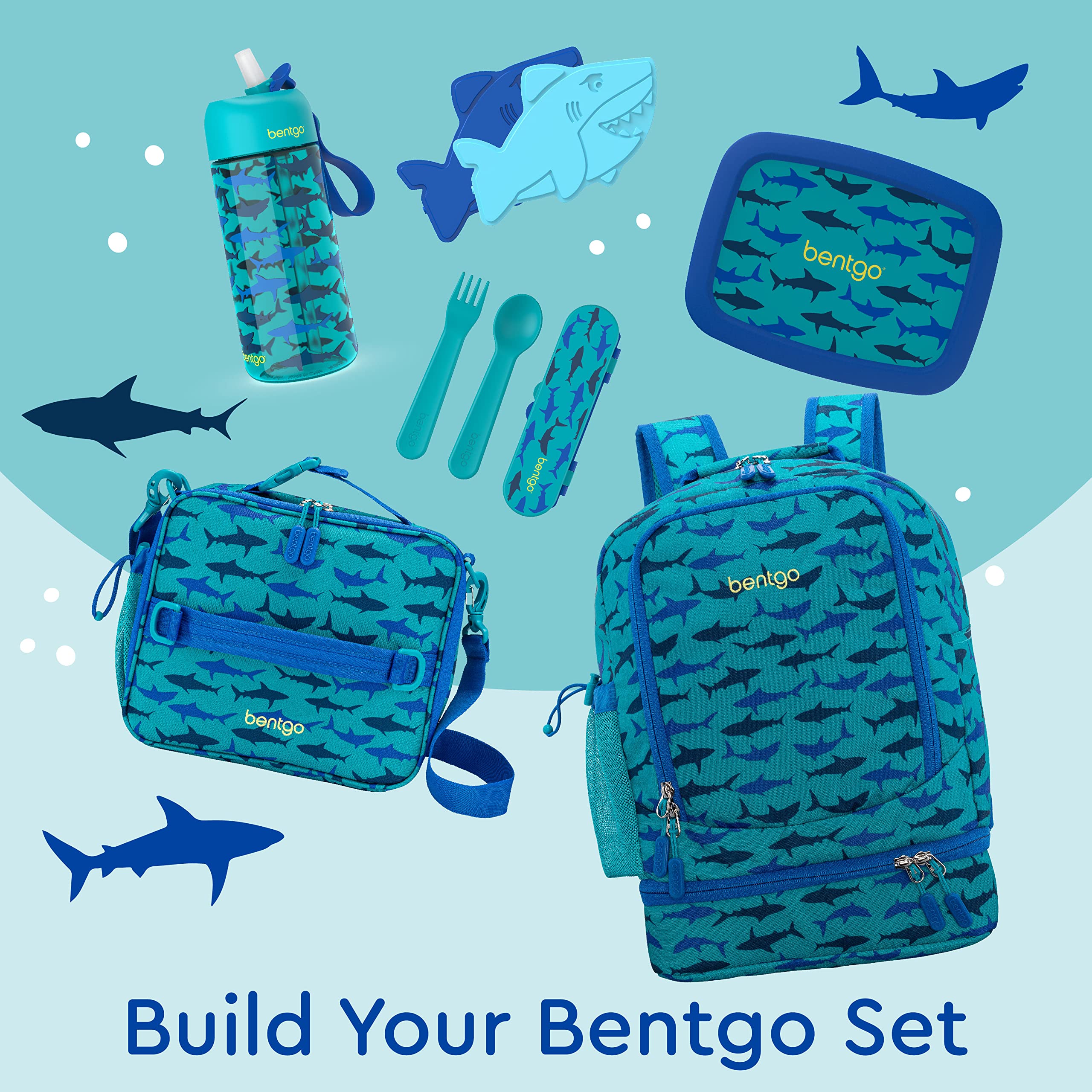 Bentgo Kids 2-in-1 Backpack & Insulated Lunch Bag - Durable 16” Backpack & Lunch Container in Unique Prints for School & Travel - Water Resistant, Padded & Large Compartments (Dinosaur)