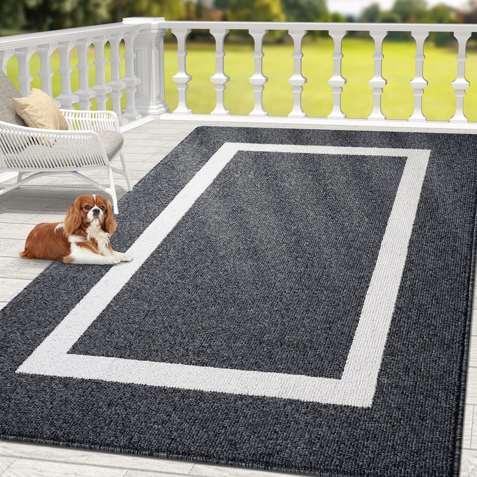OLANLY Indoor Door Mat, 32x20, Non-Slip Absorbent Resist Dirt Entrance Mat, Washable Low-Profile Inside Entry Doormats for Entryway, Grey
