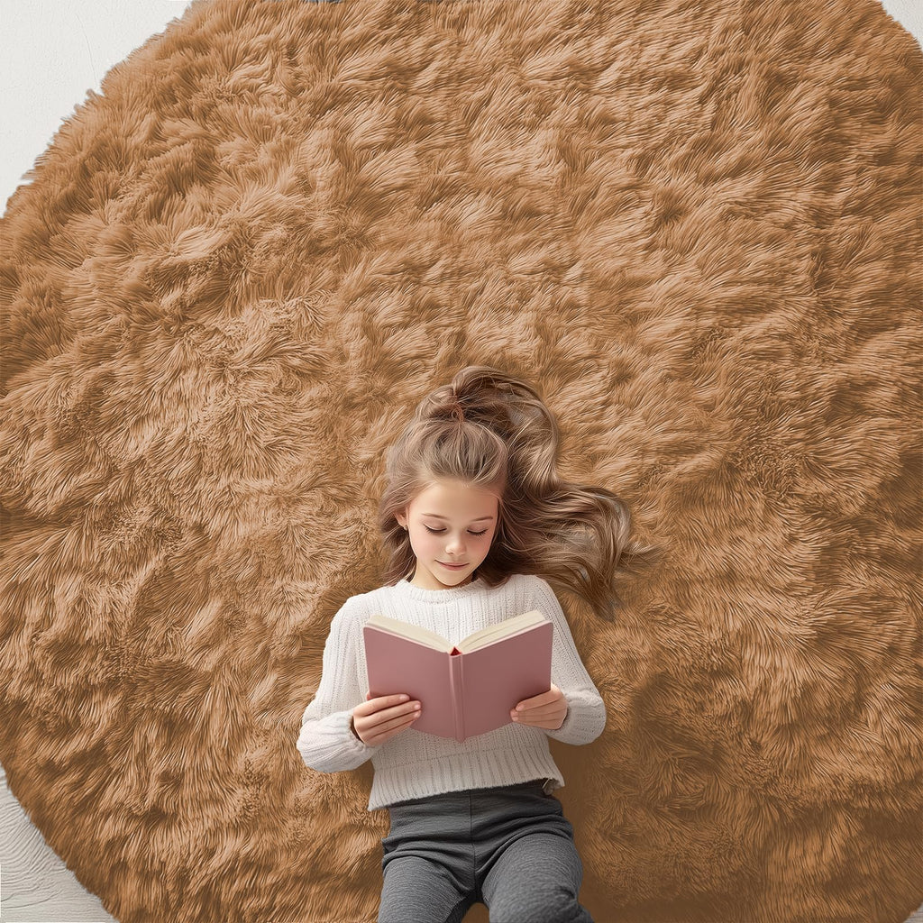 OLANLY Area Rugs for Living Room Bedroom, Machine Washable 4x5.9 ft Soft Fluffy Shaggy Bedside Rug, Indoor Floor Carpet for Kids Girls and Boys, Dorms, Nursery Rooms, Home Decor Aesthetic, Grey