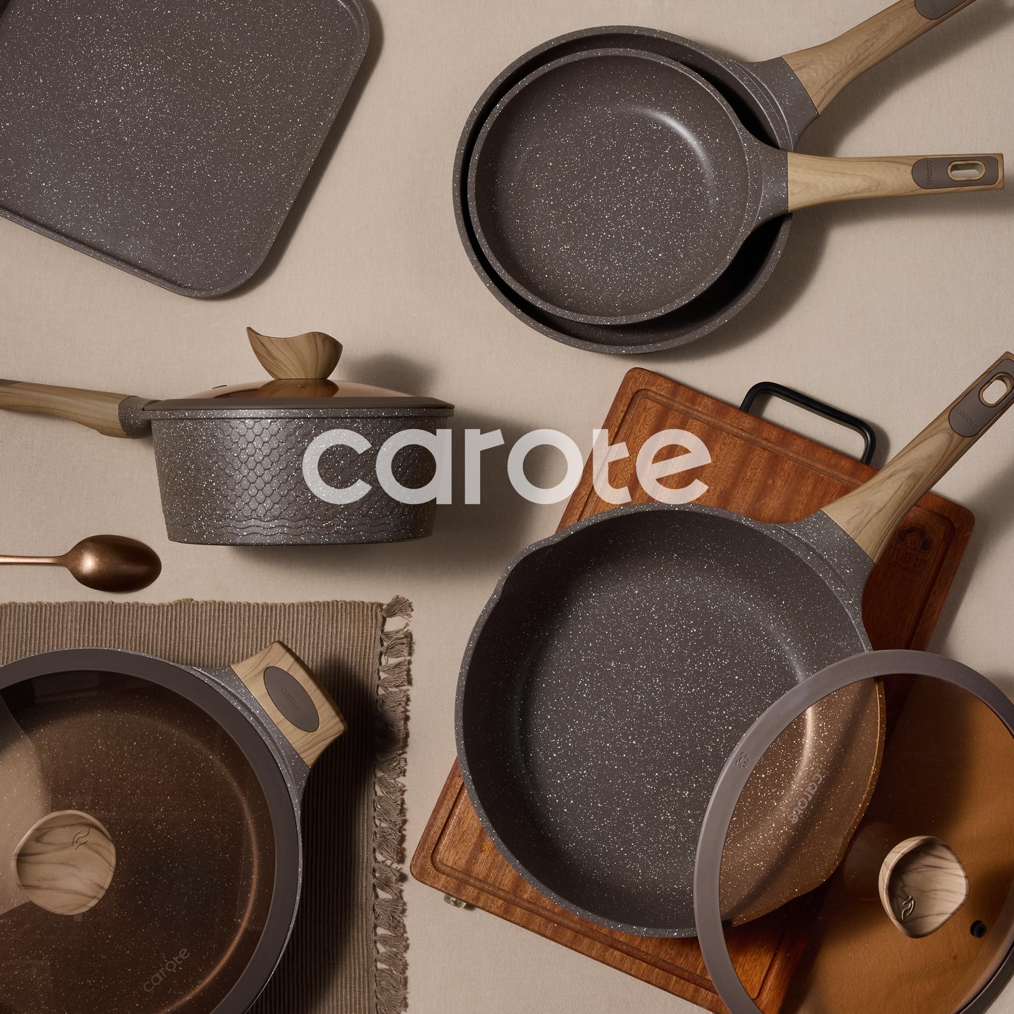 CAROTE 26PCS Pots and Pans Set Non Stick, Cookware Set Pots and Pans Induction Cook Ware, Nonstick Kitchen Cooking, PFOA Free