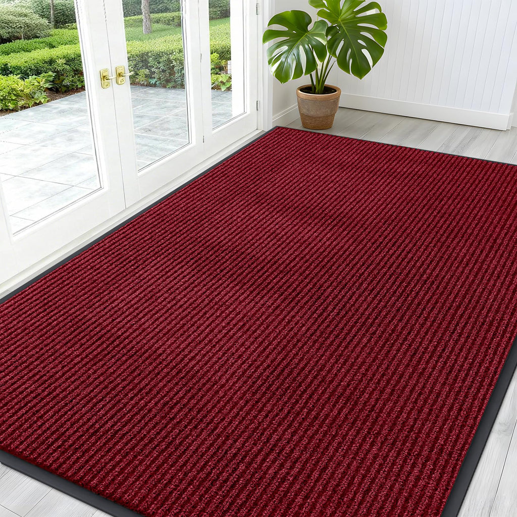 OLANLY Front Door Mat Indoor Outdoor Entrance, Waterproof Heavy Duty Doormat, Fade Resistant, Low Profile, Easy Clean Patio Porch Welcome Floor Mats for Entry, 29.5x17, Grey