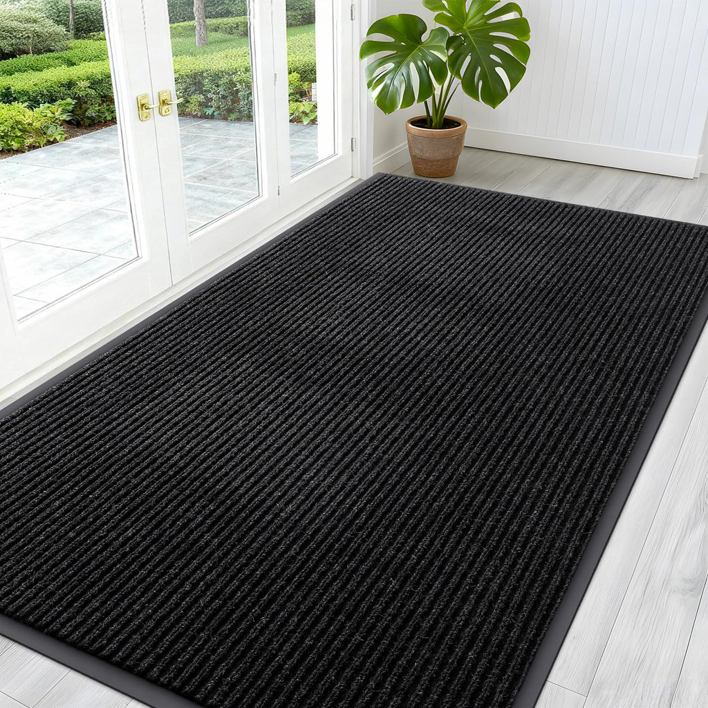 OLANLY Front Door Mat Indoor Outdoor Entrance, Waterproof Heavy Duty Doormat, Fade Resistant, Low Profile, Easy Clean Patio Porch Welcome Floor Mats for Entry, 29.5x17, Grey