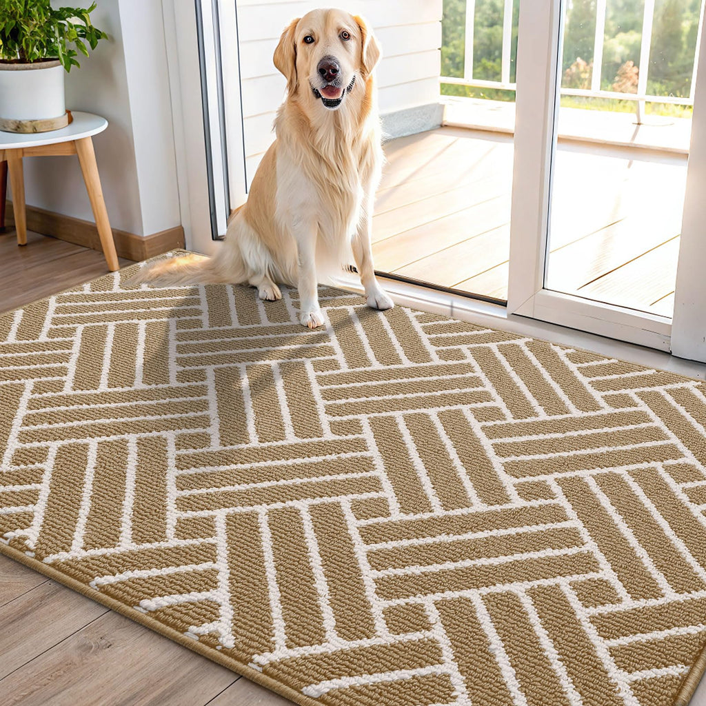 OLANLY Indoor Door Mat, 32x20 Inch, Dirt Resistant and Absorbent, Non-Slip Rubber Backing Floor Mats, Easy Clean Low-Profile Doormat for Entryway, Front Door, and Inside Entrance, Grey