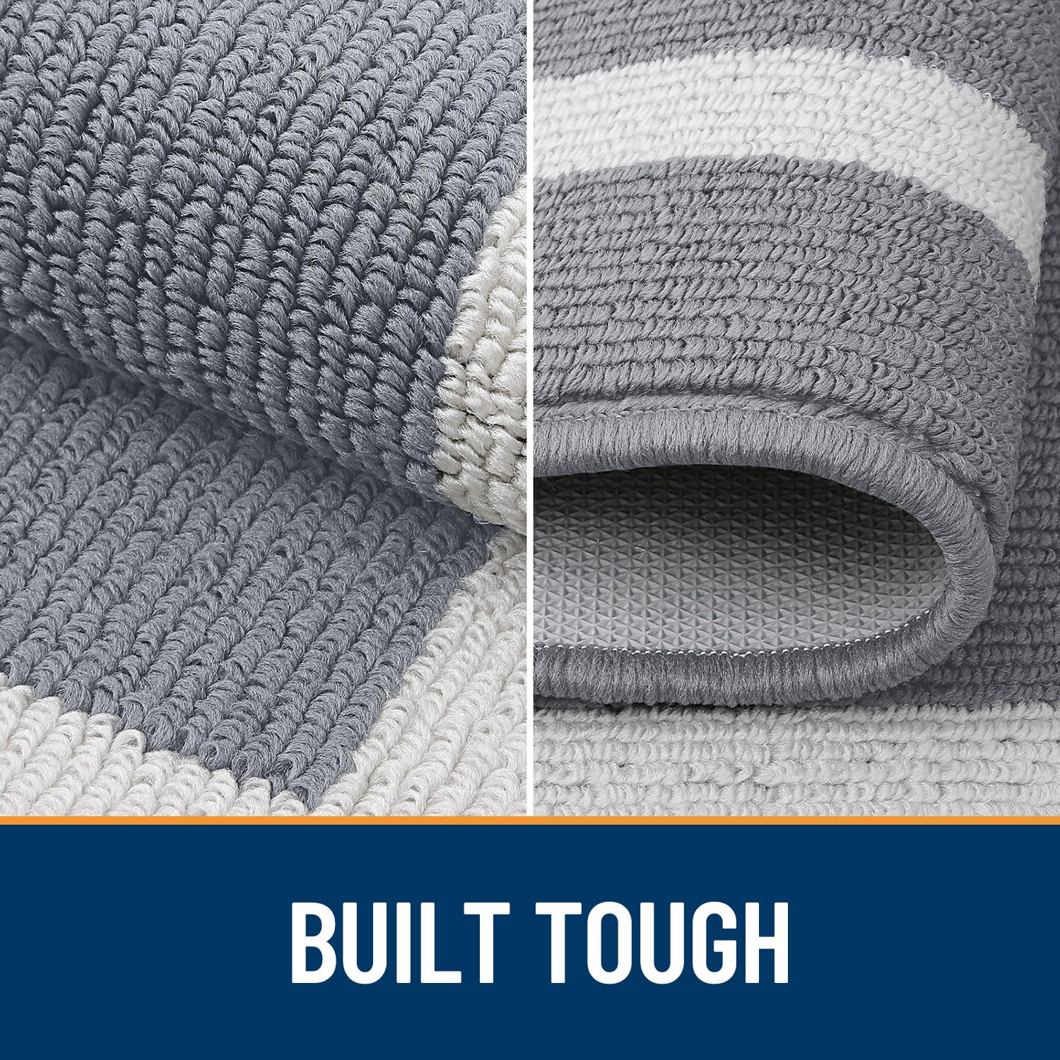 OLANLY Indoor Door Mat, 32x20, Non-Slip Absorbent Resist Dirt Entrance Mat, Washable Low-Profile Inside Entry Doormats for Entryway, Grey