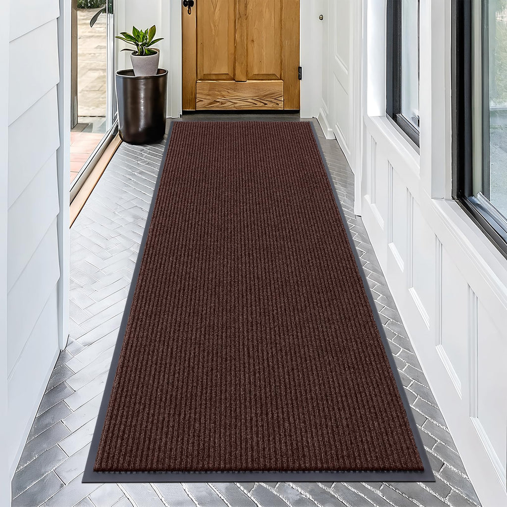 OLANLY Front Door Mat Indoor Outdoor Entrance, Waterproof Heavy Duty Doormat, Fade Resistant, Low Profile, Easy Clean Patio Porch Welcome Floor Mats for Entry, 29.5x17, Grey