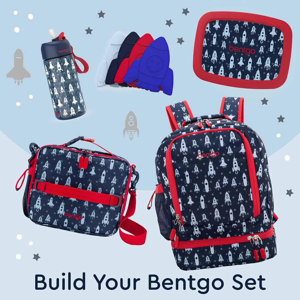 Bentgo Kids 2-in-1 Backpack & Insulated Lunch Bag - Durable 16” Backpack & Lunch Container in Unique Prints for School & Travel - Water Resistant, Padded & Large Compartments (Dinosaur)